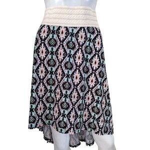 No Boundaries Hi Lo Skirt Women XL (15-17) Colorful‎ Aztec Print Pull On Junior